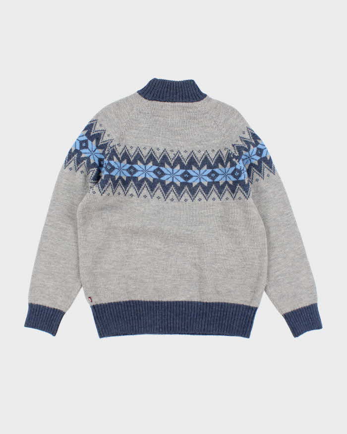 Vintage 2000's R&R Wool Blend Chunky Patterned Knit Jumper - M