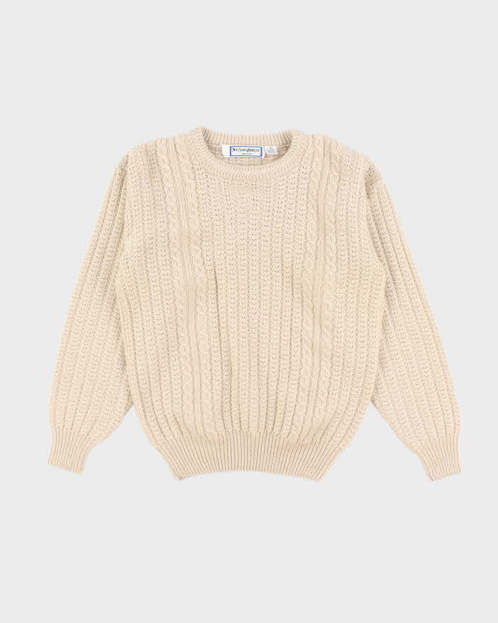 Vintage Yves Saint Laurent Wool Chunky Knit Jumper - S