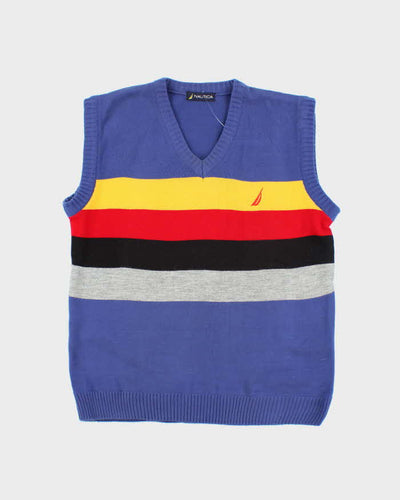 Vintage 2000's Nautica Multi Coloured Tank Knit Jumper - M