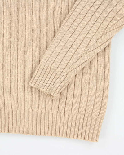 Vintage 90's Giordano Pure Wool V-Neck Chunky Knit - L