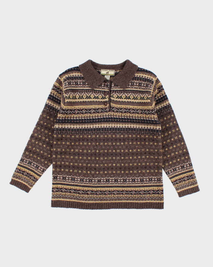 Vintage Point Zero Wool Collard Jumper  - S