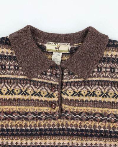 Vintage Point Zero Wool Collard Jumper  - S