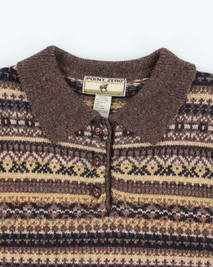 Vintage Point Zero Wool Collard Jumper  - S