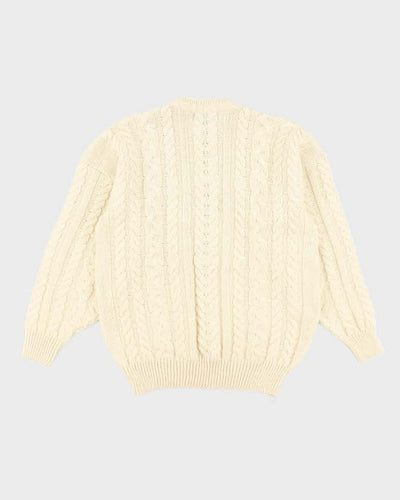 Vintage Quills Aran Knit Wool Jumper - XXL