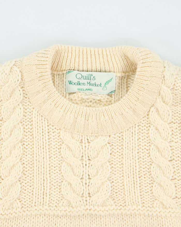 Vintage Quills Aran Knit Wool Jumper - XXL