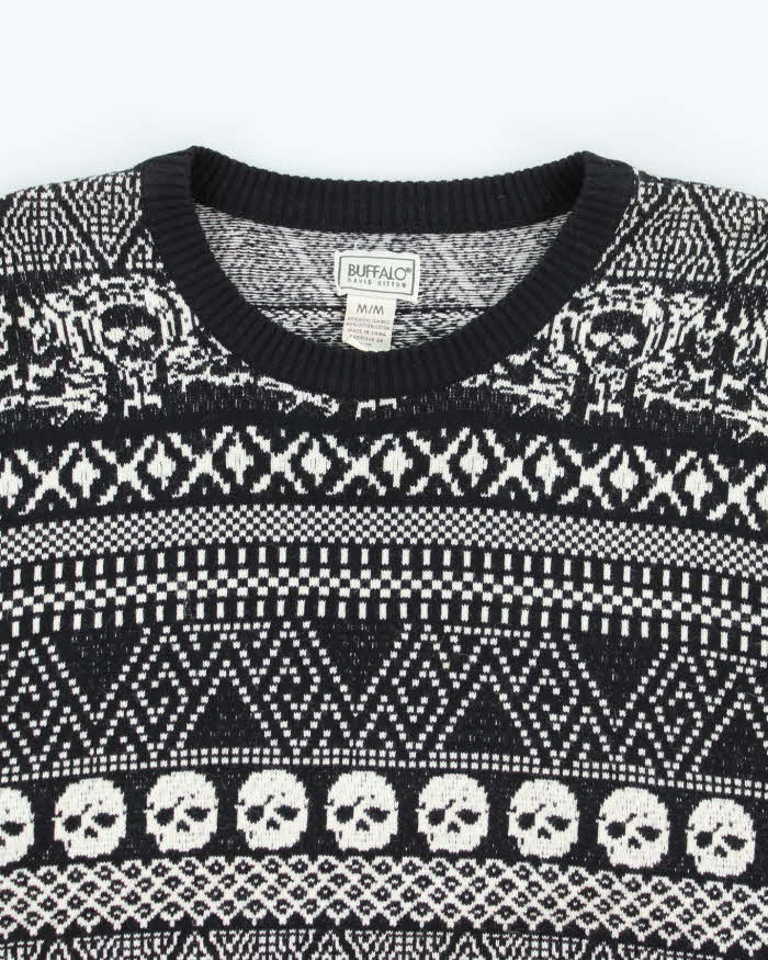 Vintage Y2k 00s Buffalo Wool Blend Skull Jumper - M
