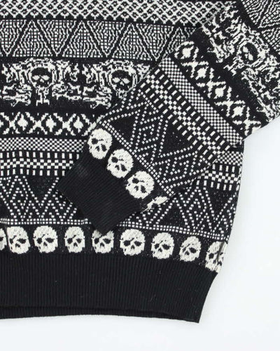 Vintage Y2k 00s Buffalo Wool Blend Skull Jumper - M