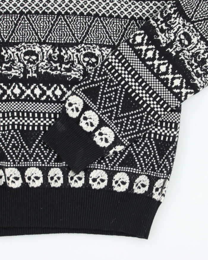 Vintage Y2k 00s Buffalo Wool Blend Skull Jumper - M