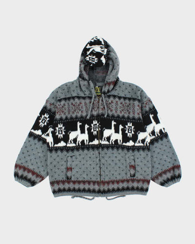 Vintage Ruminahui Wool Alpaca Zip-Up Knit Jumper - S