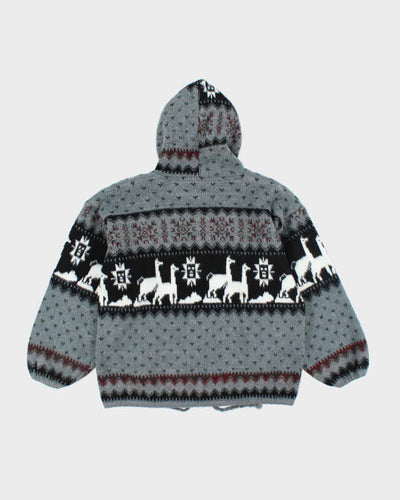 Vintage Ruminahui Wool Alpaca Zip-Up Knit Jumper - S