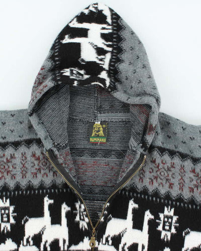 Vintage Ruminahui Wool Alpaca Zip-Up Knit Jumper - S