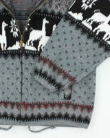 Vintage Ruminahui Wool Alpaca Zip-Up Knit Jumper - S