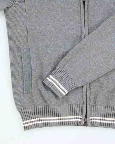 Vintage 2000's Tommy Hilfiger Embroidered Zip Up Chunky Knit Jumper - S