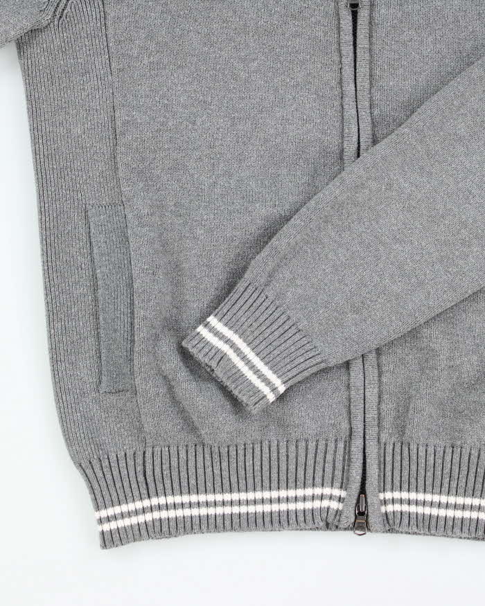 Vintage 2000's Tommy Hilfiger Embroidered Zip Up Chunky Knit Jumper - S