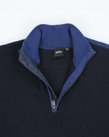 Vintage Hugo Boss Quarter Zip Chunky Knit Jumper - S