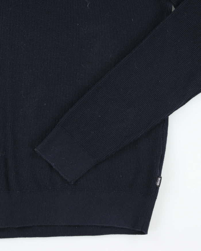 Vintage Hugo Boss Quarter Zip Chunky Knit Jumper - S