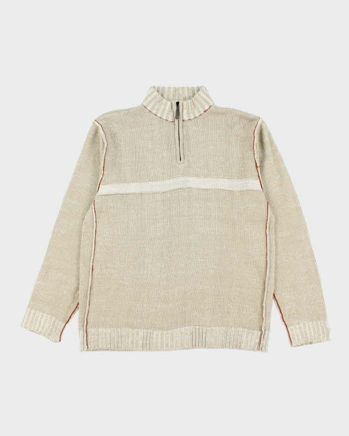 Vintage 2000's Point Zero Quarter Zip Chunky Knit Jumper - M