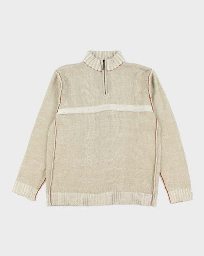 Vintage 2000's Point Zero Quarter Zip Chunky Knit Jumper - M