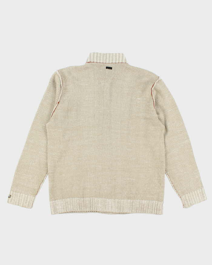 Vintage 2000's Point Zero Quarter Zip Chunky Knit Jumper - M