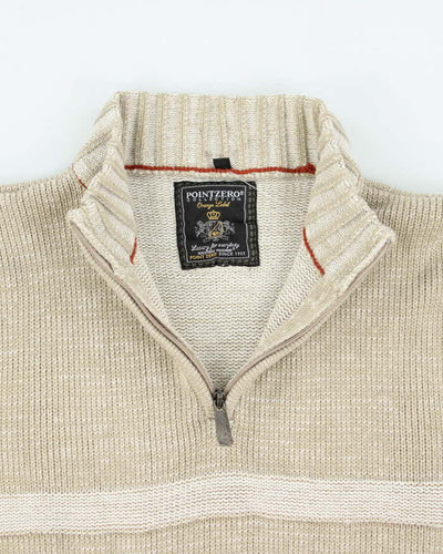 Vintage 2000's Point Zero Quarter Zip Chunky Knit Jumper - M