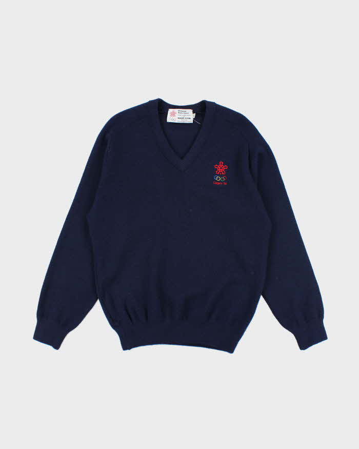 Vintage 80's Calgary Winter Olympics Heavyweight Knit Jumper - L