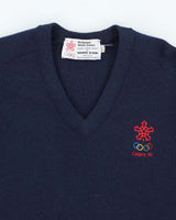 Vintage 80's Calgary Winter Olympics Heavyweight Knit Jumper - L