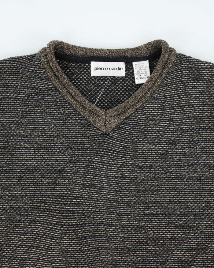 Vintage 90's Pierre Cardin Chunky V-Neck Jumper - XL