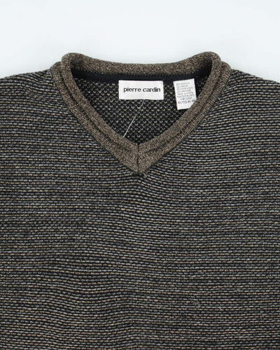 Vintage 90's Pierre Cardin Chunky V-Neck Jumper - XL