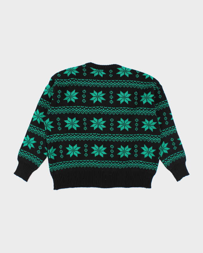 Vintage 70's Sears Patterned Chunky Knit Jumper - L