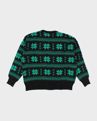 Vintage 70's Sears Patterned Chunky Knit Jumper - L