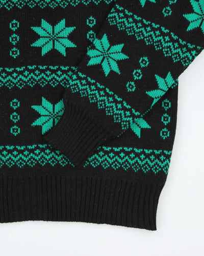 Vintage 70's Sears Patterned Chunky Knit Jumper - L