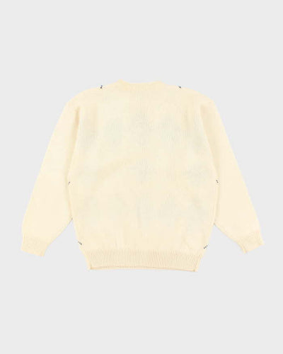 Vintage 80's Kingsley Pringle Patterned Chunky Knit Jumper - M