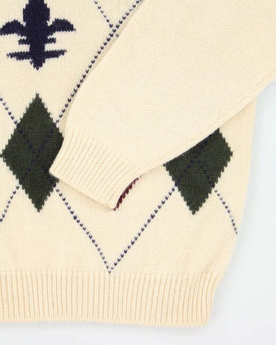 Vintage 80's Kingsley Pringle Patterned Chunky Knit Jumper - M
