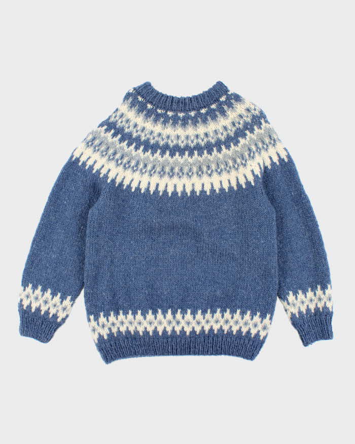 Vintage Handmade Wool Fair Isle Knit Jumper - L