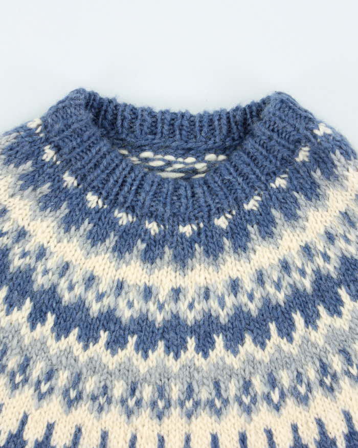 Vintage Handmade Wool Fair Isle Knit Jumper - L