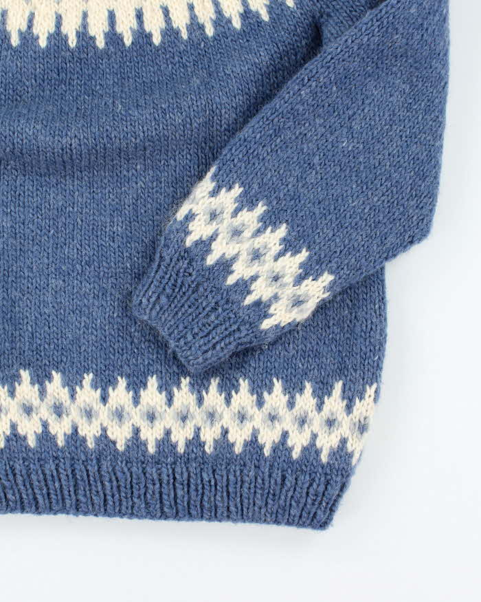 Vintage Handmade Wool Fair Isle Knit Jumper - L
