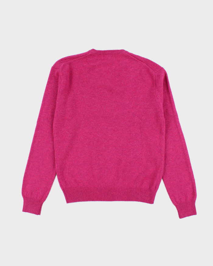 Vintage Gant Pink Wool V-Neck Jumper - M
