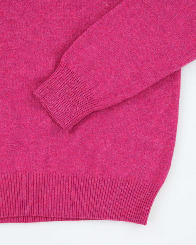 Vintage Gant Pink Wool V-Neck Jumper - M
