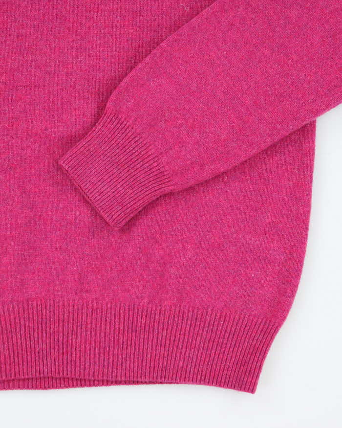 Vintage Gant Pink Wool V-Neck Jumper - M