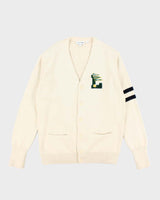 Vintage Lacoste Varsity Cotton &amp; Wool Blend Cardigan - L