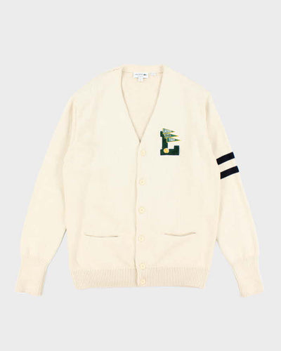 Vintage Lacoste Varsity Cotton & Wool Blend Cardigan - L