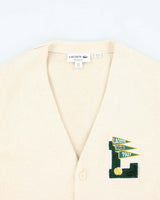 Vintage Lacoste Varsity Cotton &amp; Wool Blend Cardigan - L