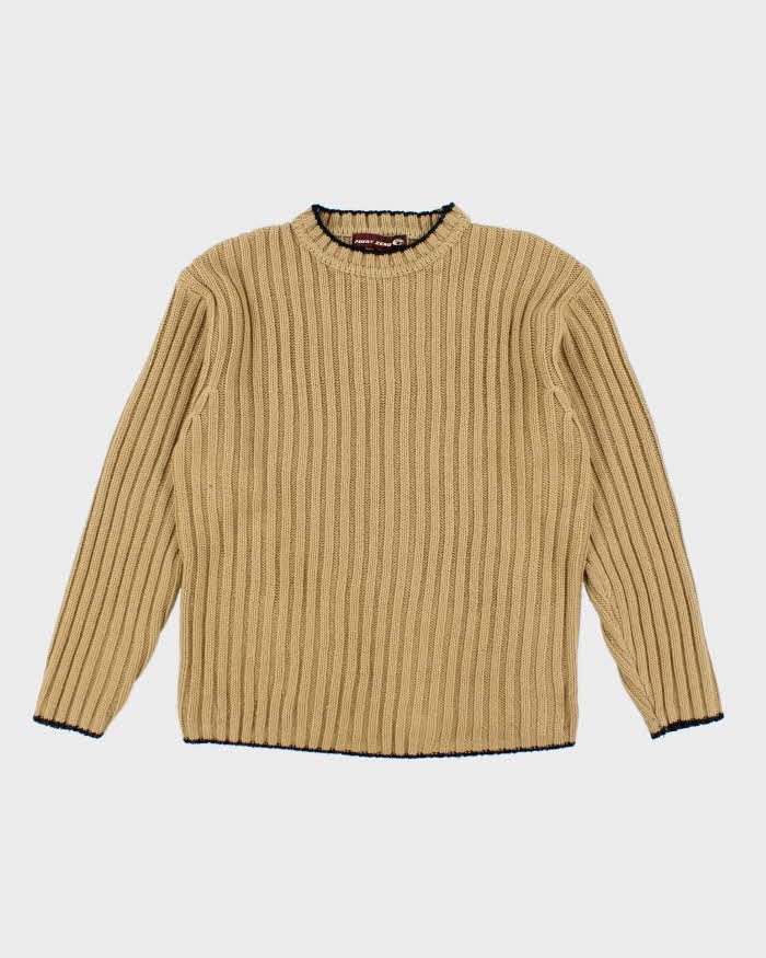 Vintage Y2k 00s Point Zero Brown Knit Oversized Jumper - M