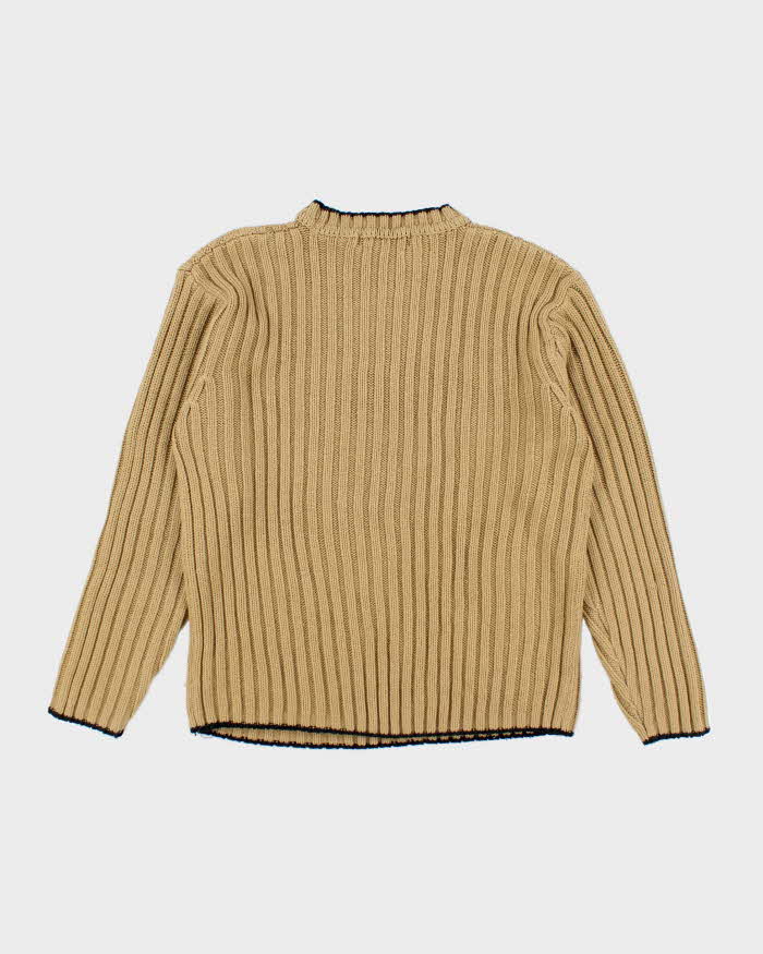 Vintage Y2k 00s Point Zero Brown Knit Oversized Jumper - M