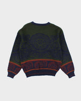 Vintage Estate Pattern Knit Oversized Jumper - S