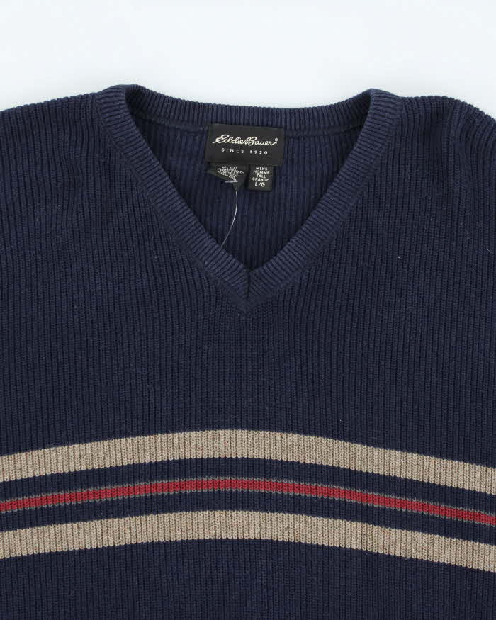 Vintage Eddie Bauer V-Neck Oversized Jumper - L