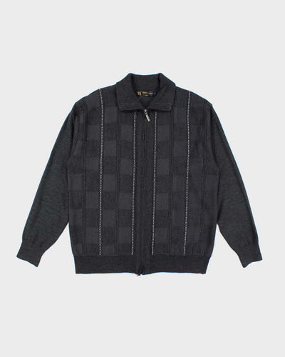 Vintage Sergio Louis Grey Zip-Up Jumper - L
