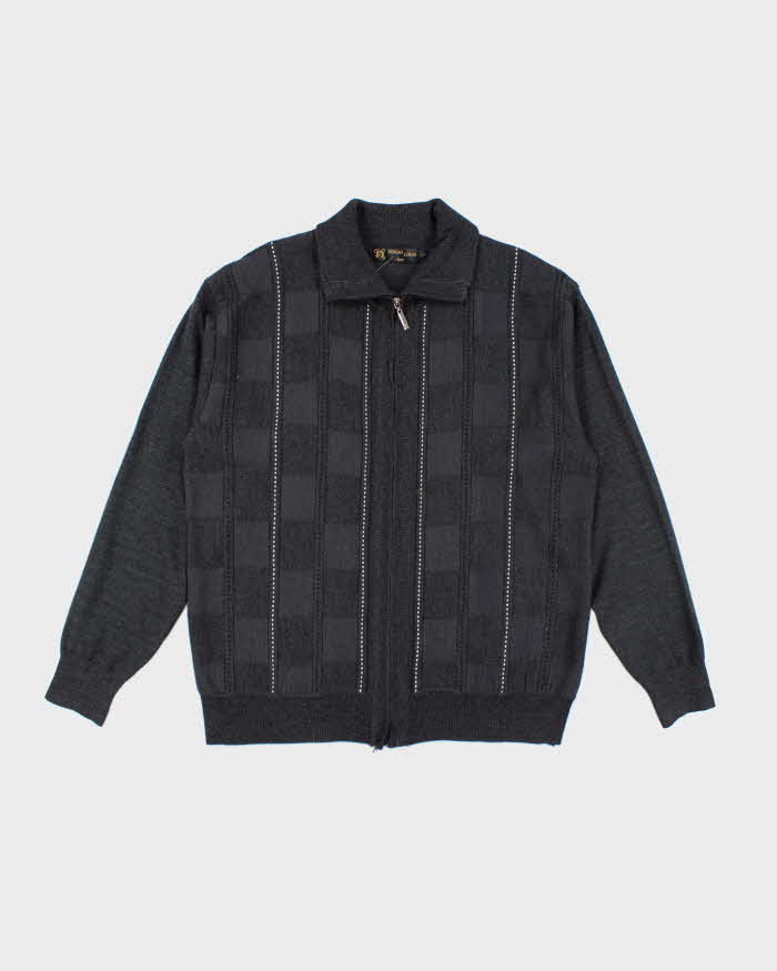 Vintage Sergio Louis Grey Zip-Up Jumper - L