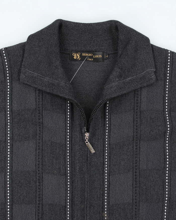 Vintage Sergio Louis Grey Zip-Up Jumper - L