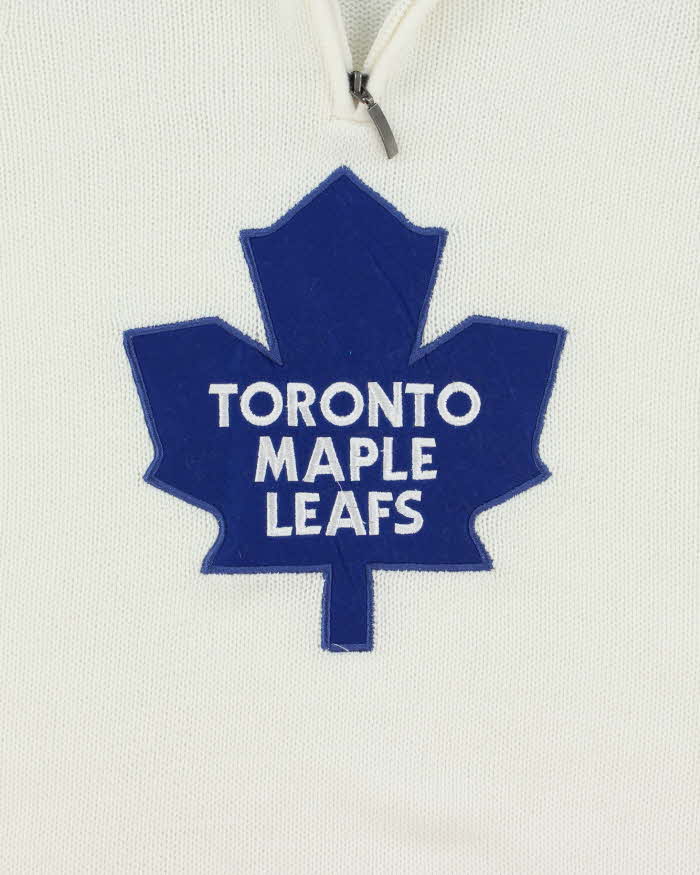 Vintage NHL Toronto Maple Leafs Quarter-Zip Knit Jumper - L